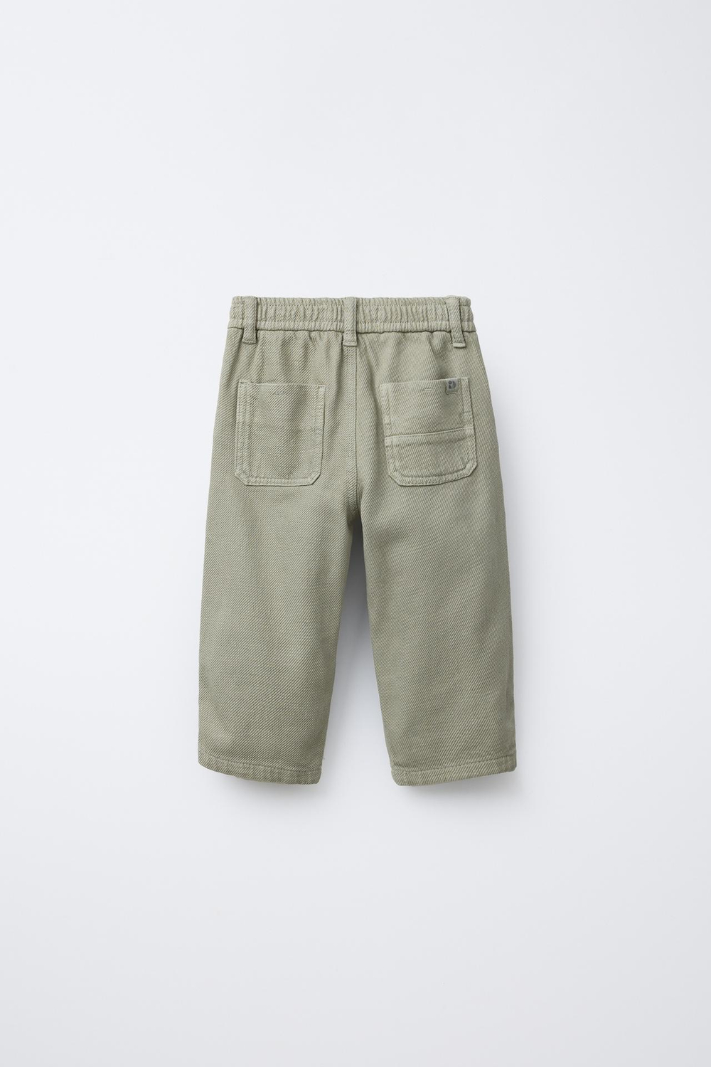 ZARA БРЮКИ STRAIGHT FIT ИЗ ТВИЛА, СВЕТЛЫЙ ХАКИ