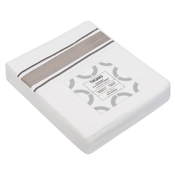 Постельное белье 1.5 спальное Tkano Essential белое с серым кантом