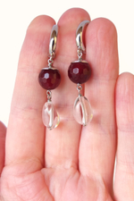 Серьги с кварцем, английский замок