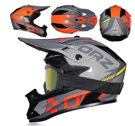 Шлем кроссовый Чёрн-сер-оранж L