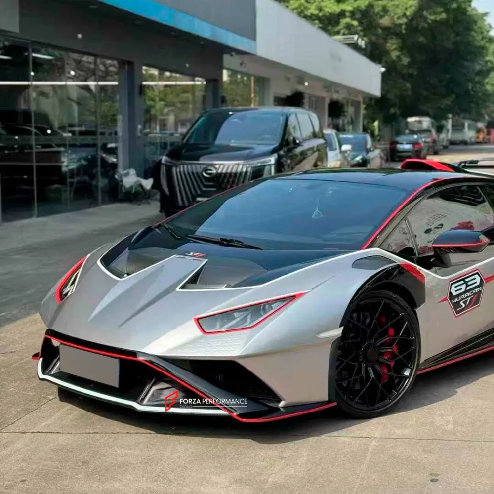 Карбоновая губа переднего бампера для Lamborghini Huracan STO 2021+ Ламборгини Хуракан