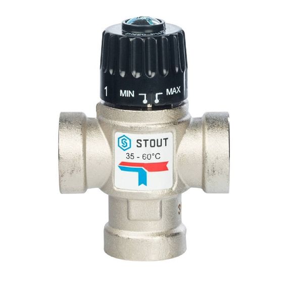 Клапан смесительный термостат STOUT ВР 3/4&quot; 35-60С KV 1,6 27270