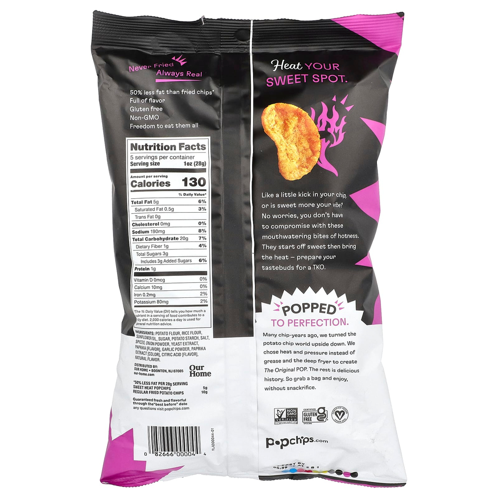Popchips, Original, Sweet Heat, 142 г (5 унций)