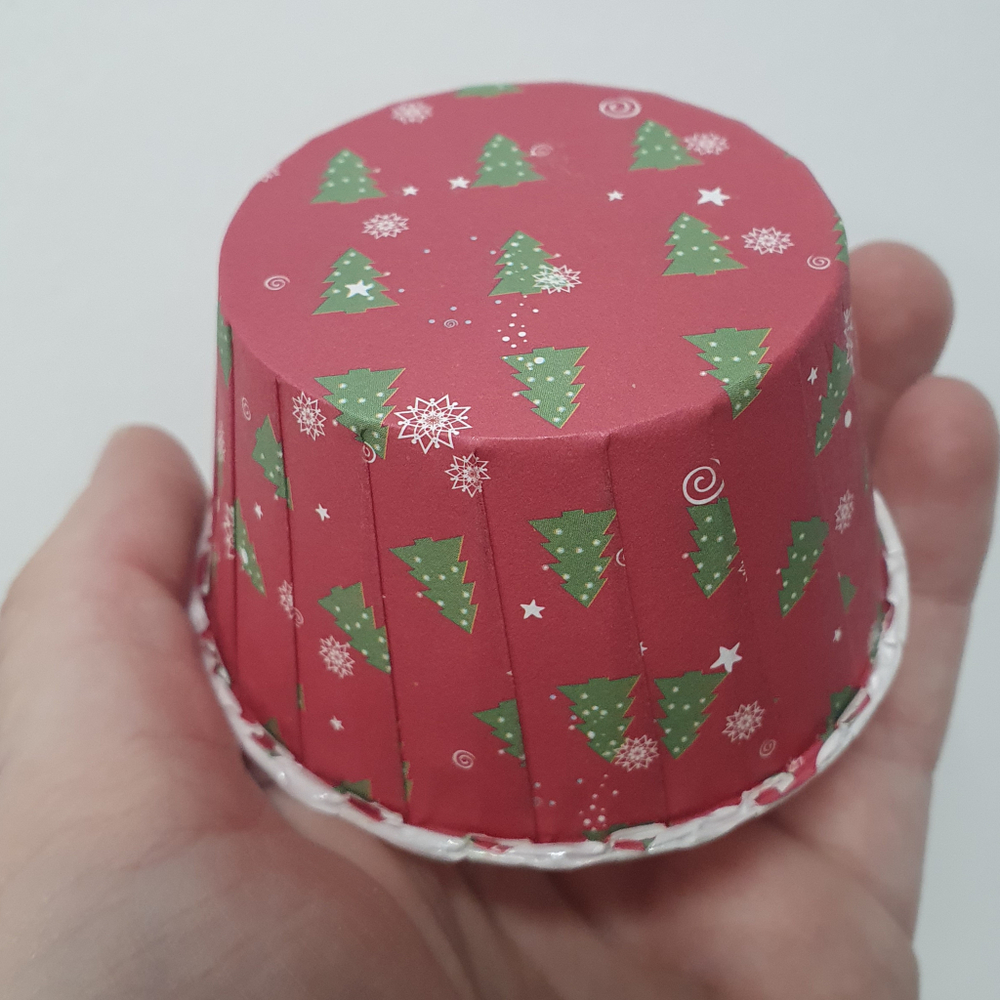 Капсула с ламинацией Красные с елочками, 15 шт