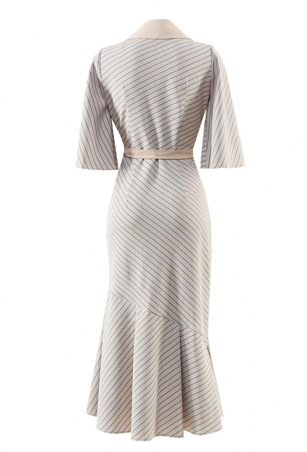 Льняное платье с запахом и широким рукавом 28-02-20 SS