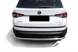 Защита заднего бампера (нержавейка) Skoda Kodiaq (2016-2021) d57 с гибами