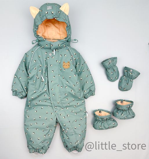 Комбинезон зимний "Маленькие желуди" шалфей