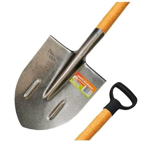 Лопата штыковая  ЛКО  Рельс. сталь Урожайная сотка с ребрами жестк. с дер окраш./чер  S-506-4