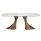 Обеденный стол 1174 овальный с мраморной керамикой и орехом
