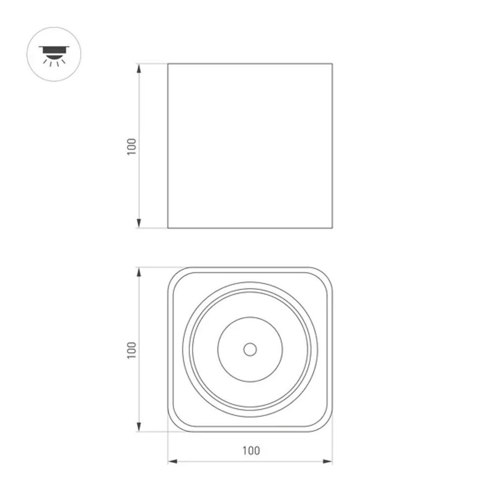 Светильник SP-CUBUS-S100x100-8W Warm3000 (BK, 45 deg, 230V) (Arlight, IP20 Металл, 3 года) 036052
