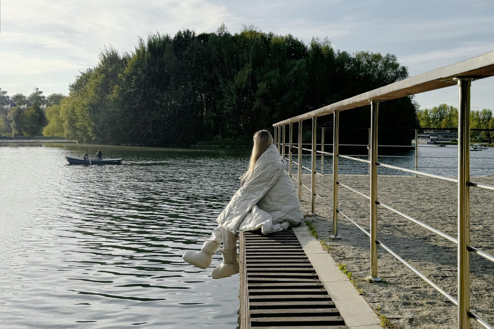 Сапожки-носочки пуховые German Grass Comfort Socks Travel Grass Grey светло-серые