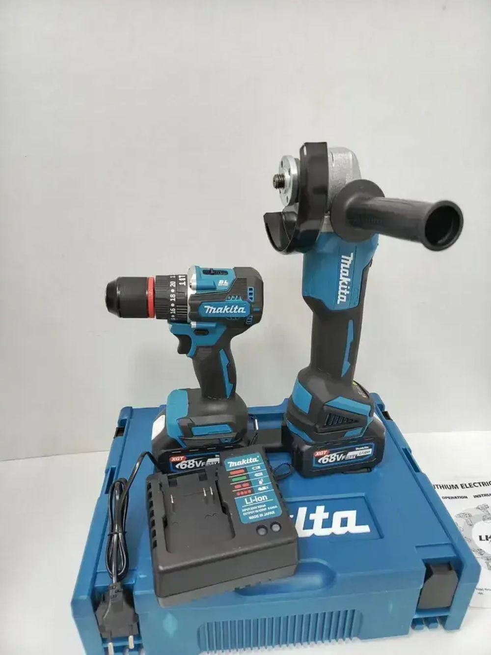 Аккумуляторный набор 2в1 УШМ болгарка и шруповерт Makita безщеточный