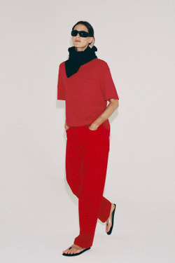 ZARA ДЖИНСЫ ПРЯМОГО КРОЯ СО СРЕДНЕЙ ПОСАДКОЙ — ZW COLLECTION, КРАСНЫЙ