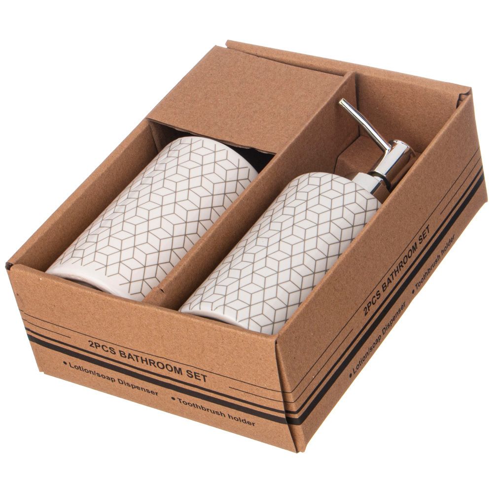 НАБОР ДЛЯ ВАННОЙ КОМНАТЫ 2 ПР. 370 МЛ 7,3*7,3*18СМ