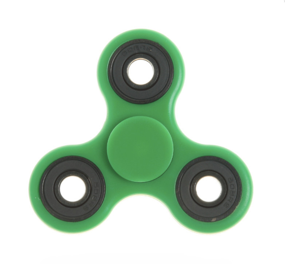 Недорогая игрушка-антистресс спиннер FIDGET SPINNER зелёный в коробке