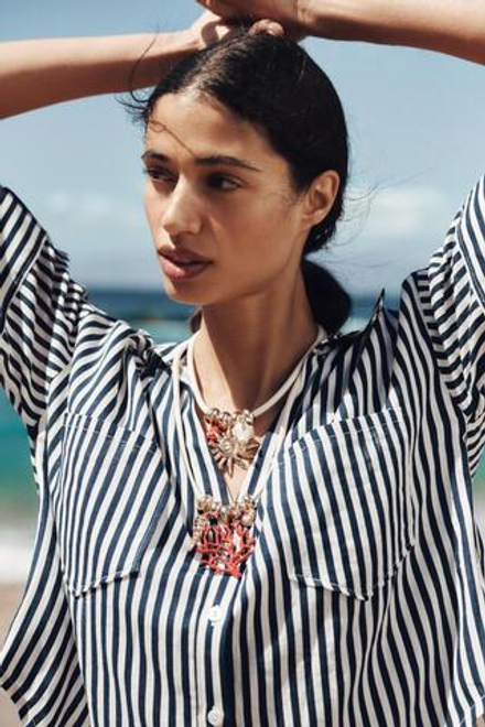 ZARA НАБОР ИЗ ДВУХ ОЖЕРЕЛИЙ С ПОДВЕСКАМИ В МОРСКОМ СТИЛЕ, ЗОЛОТИСТЫЙ