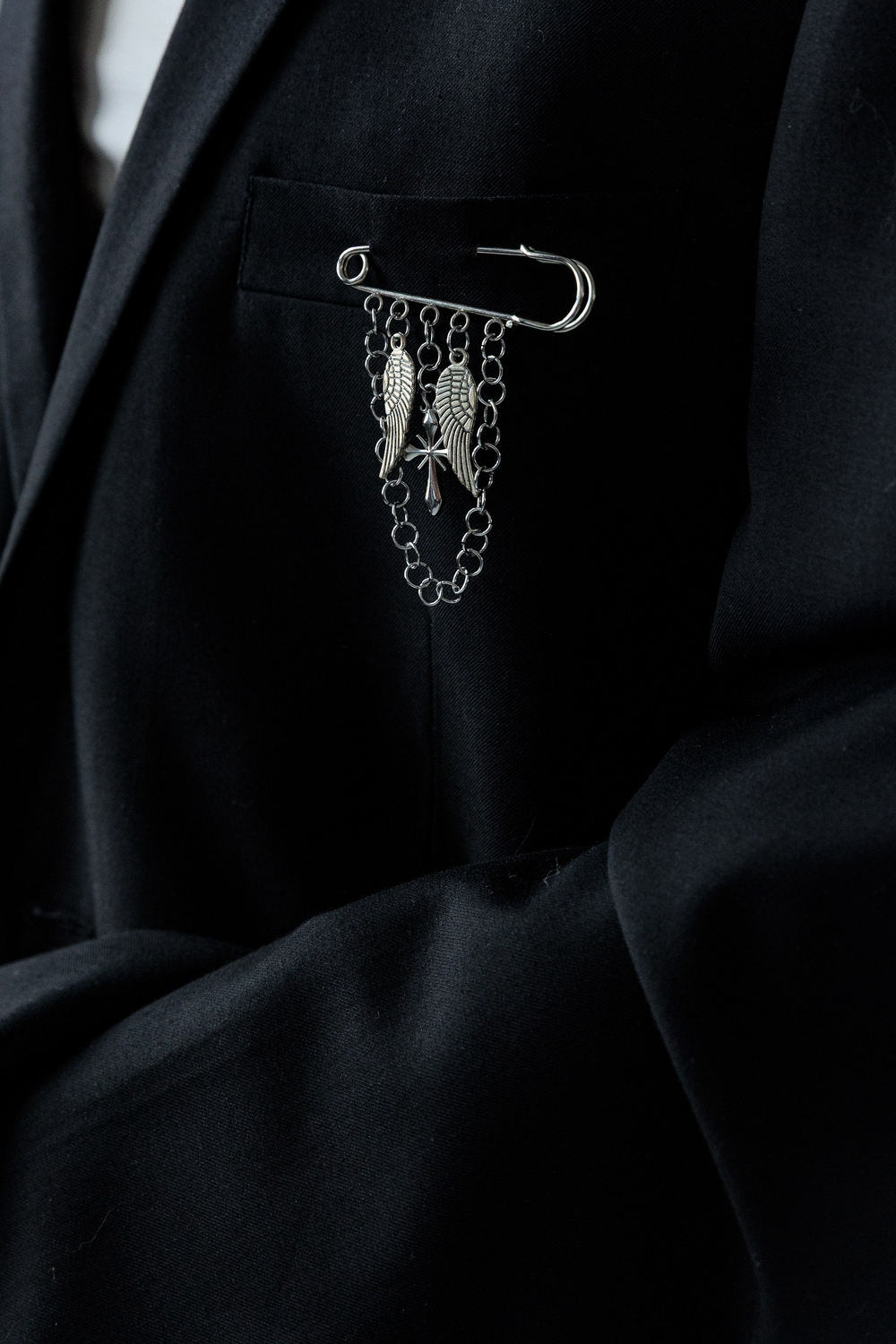 Пиджак апсайклинг с винтажным ангелом