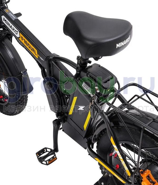Электровелосипед Minako F10 Pro Dual 48V/20Ah (полный привод) 2025 года - Желтый обод
