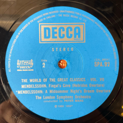Винтажная виниловая пластинка LP London Symphony Orchestra, Paris Conservatoire, Peter Maag, The World Of The Great Classics Vol.7 (Англия 1970)