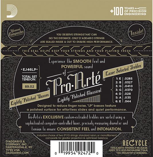 Струны для классической гитары D'ADDARIO EJ46LP