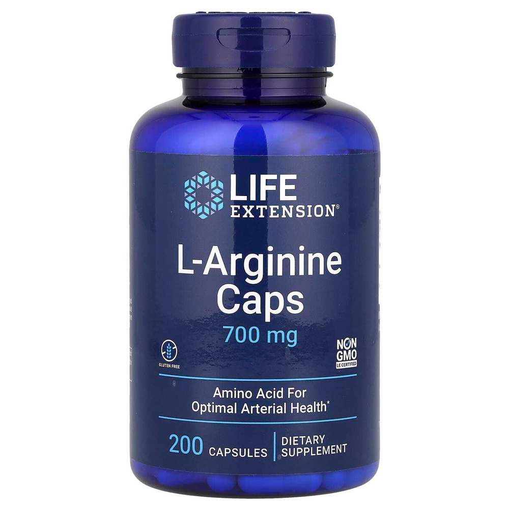 Life Extension, L-аргинин, 700 мг, 200 капсул