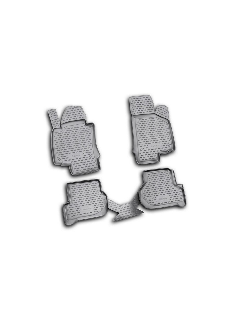 Коврики в салон для SKODA Octavia II (Typ 1Z) 2004-2013, 4 шт. (полиуретан, серые) NLC.45.03.211K