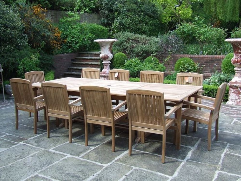 Neapel-Lerum 10, комплект обеденной мебели натуральный, тик