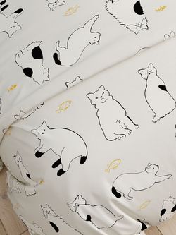 Наволочка комплект 2шт Сказка "Котики на сером" 70х70 см, перкаль