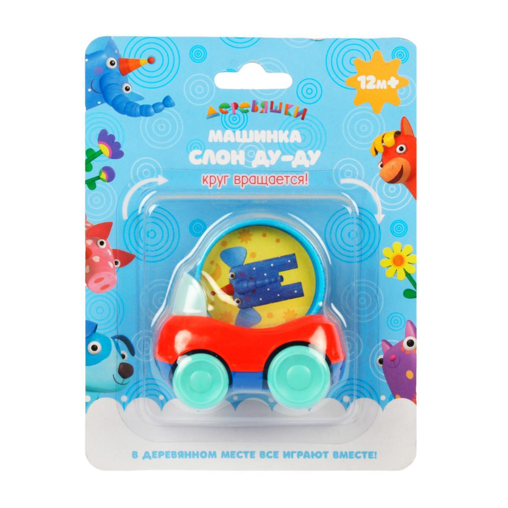 Машинка Деревяшки "Слон Ду-Ду" с кругом