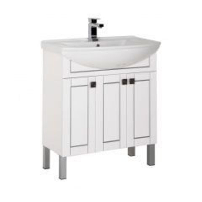 Тумба с раковиной Aquanet Честер 75 белый/серебро