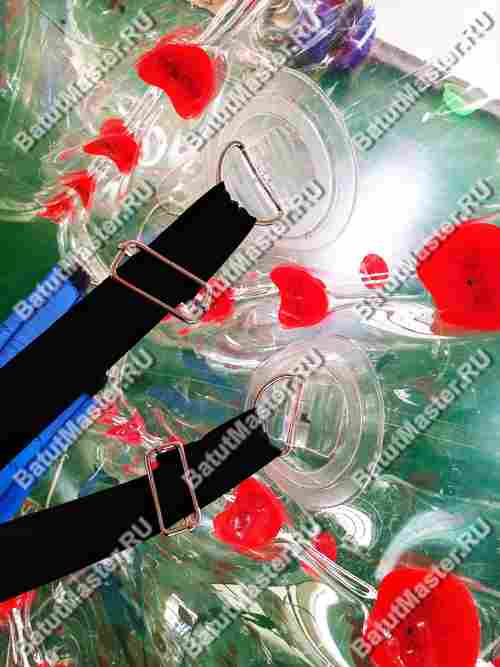 Бампербол ТПУ, диаметр 1 м, с красными держателями