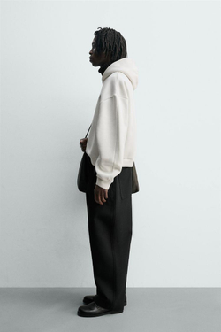 ZARA КОМПАКТНОЕ ХУДИ, БЕЛЫЙ