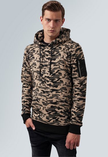 Толстовка URBAN CLASSICS Sweat Camo Bomber Hoody Wood Camo
