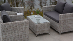 "Кон Панна" столик журнальный из искусственного ротанга, цвет бежевый