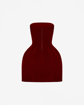 Платье мини корсетного типа из бархата