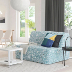 Диван 2-местный - IKEA LYCKSELE MURBO/ЛИКСЕЛЕ МУРБО ИКЕА, 87х100х142 см, белый/голубой