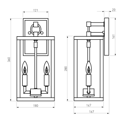 Уличный настенный светильник Candle D 35150/D темно-серый