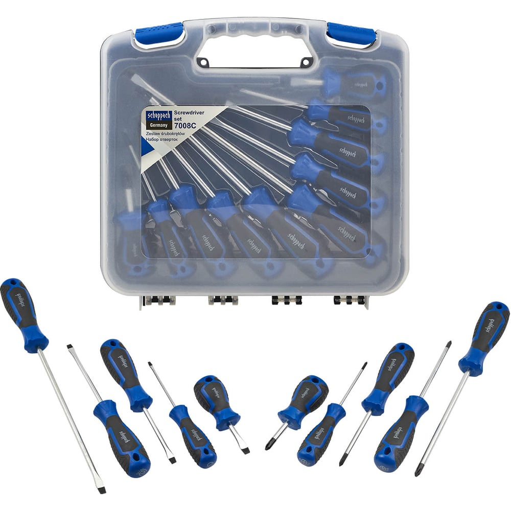 Отвертки Scheppach набор 10 предметов Sch-7008С(66027)