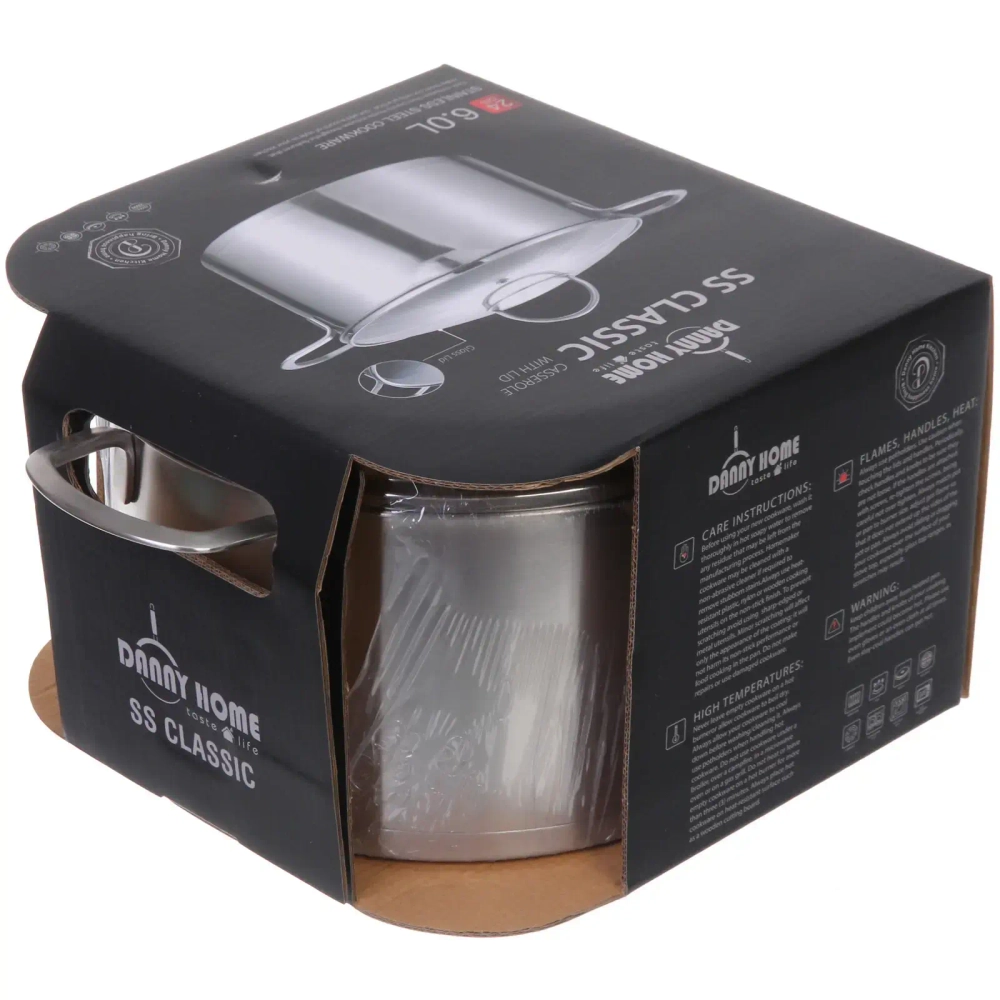 Кастрюля из нержавеющей стали STELLA 6л, индукция, DH11-24