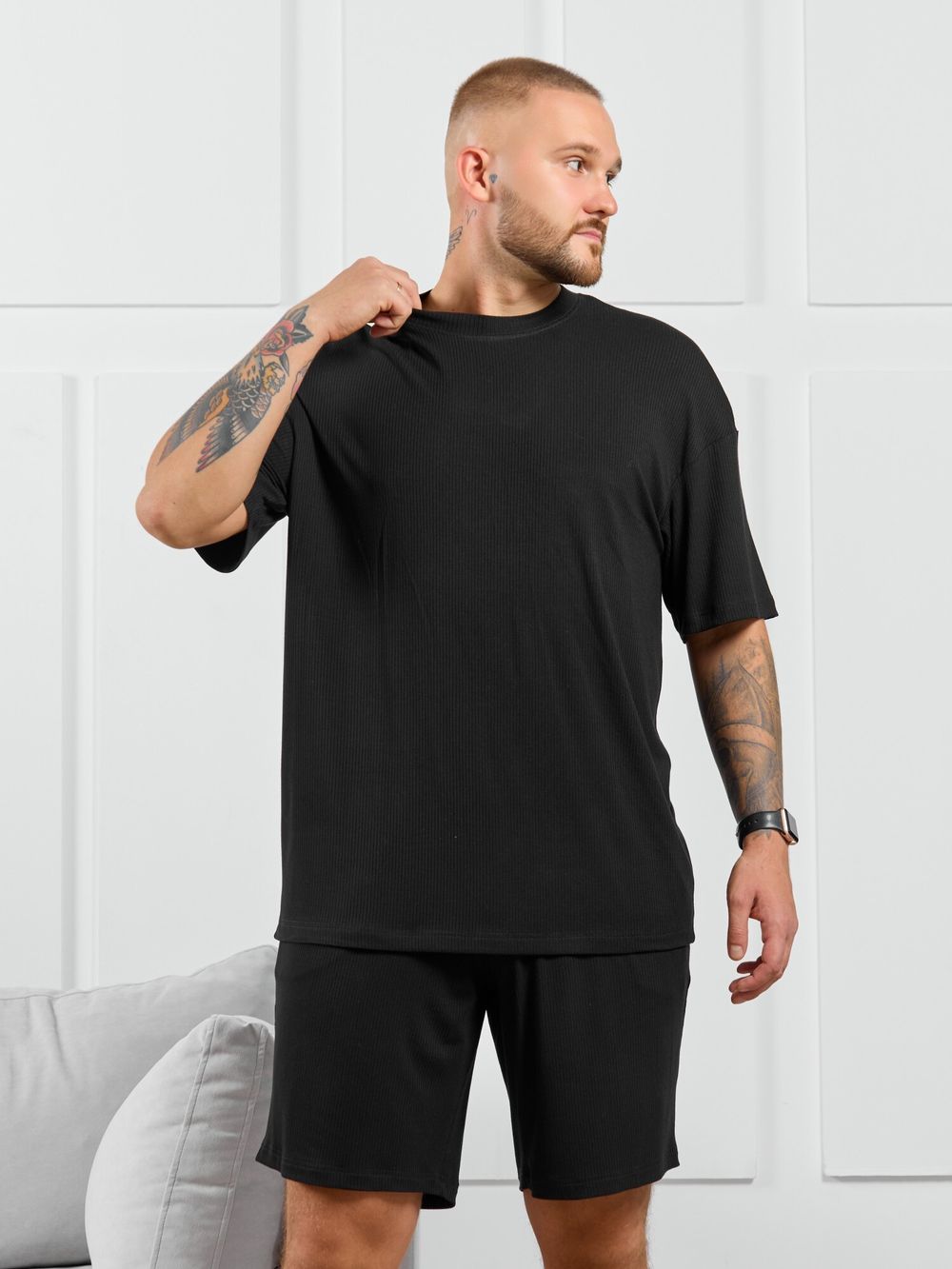 Фуфайка (футболка) мужская  Алессандро-1 Виотекс ЧЁРНЫЙ