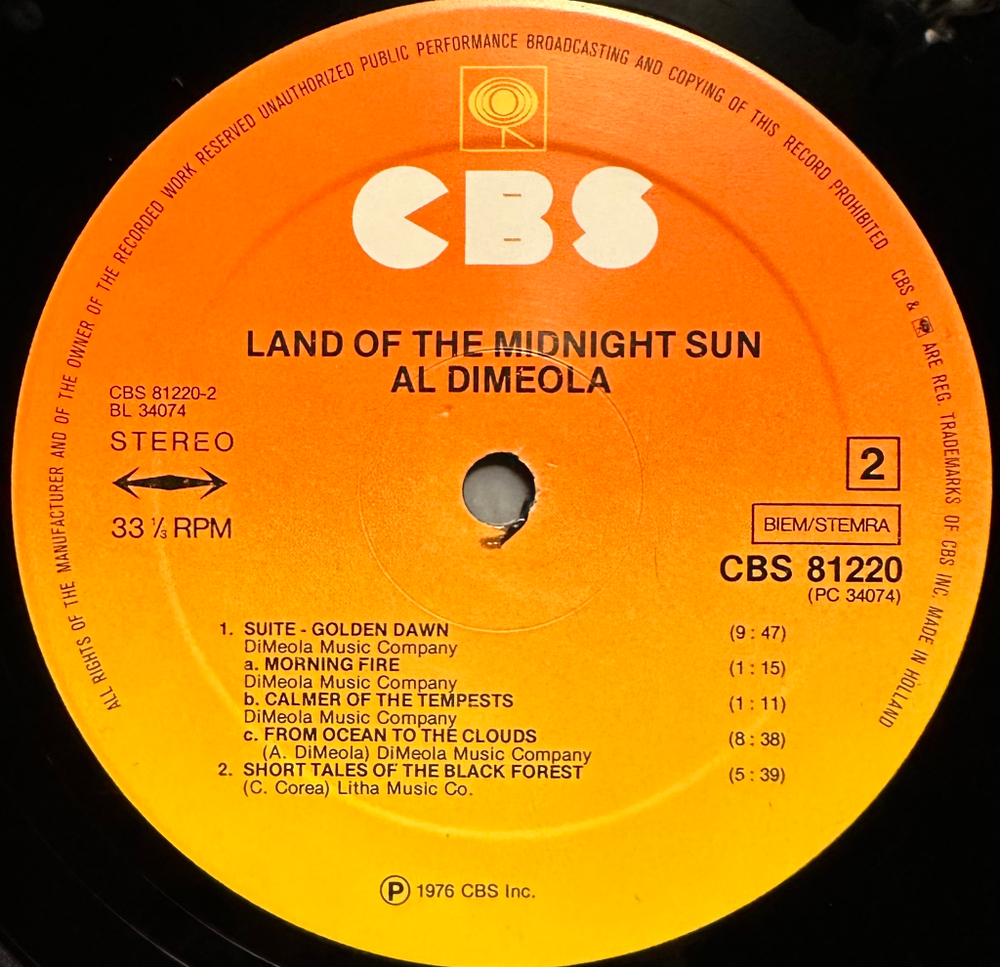 Al Di Meola- Land Of The Midnight Sun (Голландия 1976г.)