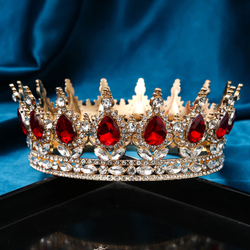 Декоративная корона на торт, золото (Красные камни)