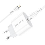 Зарядное устройство BOROFONE BA61A Origin single Type-C + Кабель Type-C/Lightning, 2.1A, белый