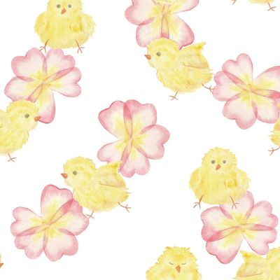 Пасха. Цыплята и цветы