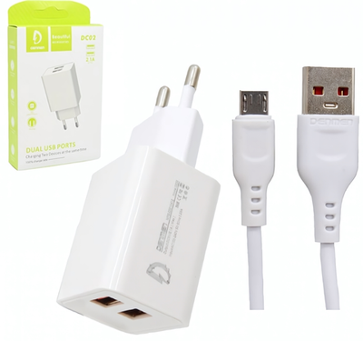 Зарядное устройство DENMEN DC02 2.1A 2xUSB White