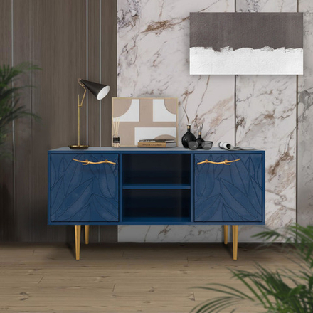 Тумба под ТВ Арт Колор leaves 117см Стайл Голд Королевский синий