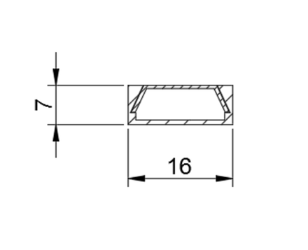 Donel,Накладной алюминиевый анодированный профиль, 16х7х2000. В комплекте матовый экран, 2 торцевые