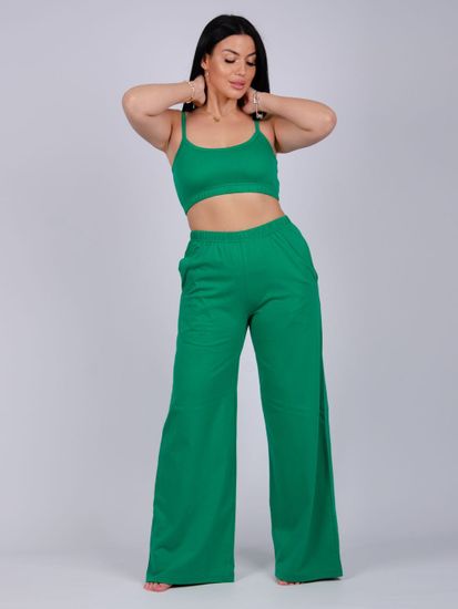 Пижама женская брюками с топом 100% хлопок Ивановский трикотаж