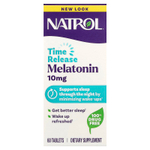 Natrol, мелатонин, медленное высвобождение, 10 мг, 60 таблеток