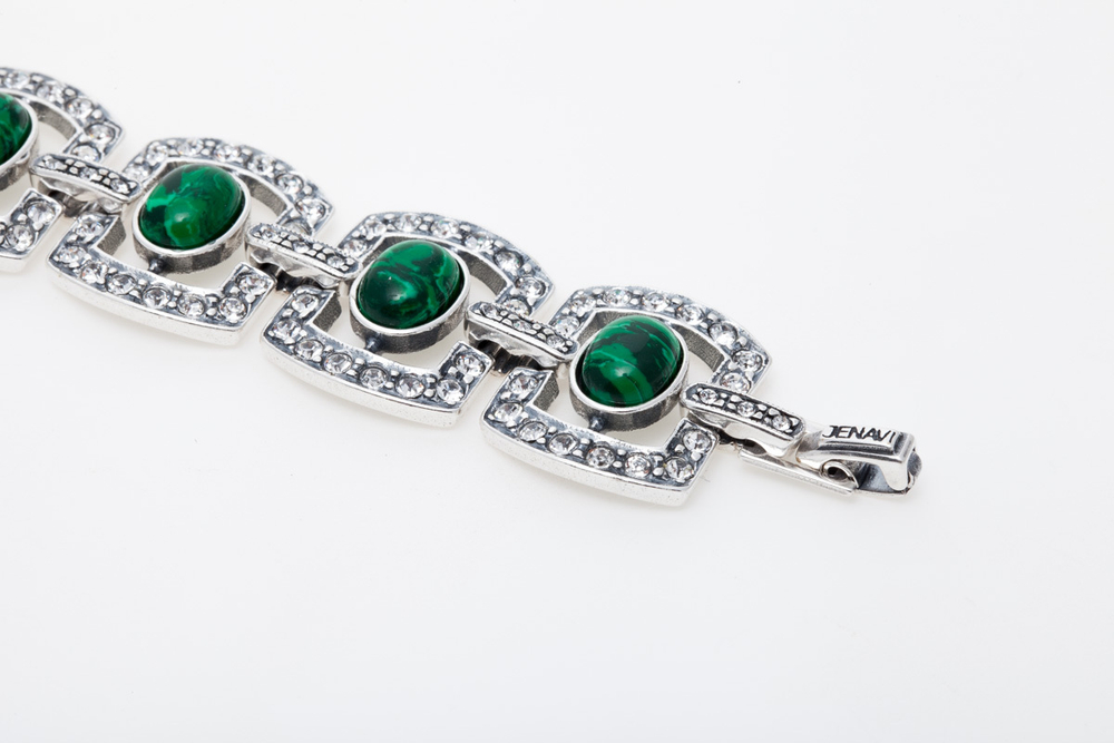 "Парадиз"  ожерелье в серебряном покрытии из коллекции "Самоцветы" от Jenavi с замком пряжка